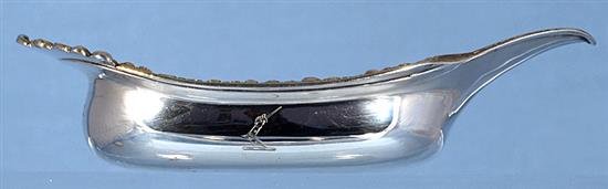 A George III silver and gilt pap boat, by George Knight, Length 151mm Weight 3.4oz/106grms